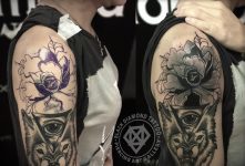 tattoo glyfada cover up rose blacwork nestoras fotiadis